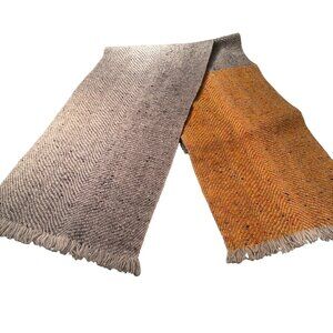 Alpaca Neck Scarf Peru Wool Accessories Wrap Shawl Fringe 2 Tone